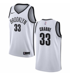 Women's Nike Brooklyn Nets #33 Allen Crabbe Authentic White NBA Jersey - Association Edition