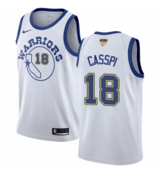 Men's Nike Golden State Warriors #18 Omri Casspi Authentic White Hardwood Classics 2018 NBA Finals Bound NBA Jersey