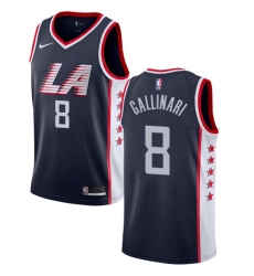 Men's Nike Los Angeles Clippers #8 Danilo Gallinari Swingman Navy Blue NBA Jersey - City Edition