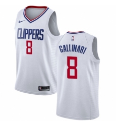 Men's Nike Los Angeles Clippers #8 Danilo Gallinari Swingman White NBA Jersey - Association Edition
