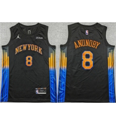 Men's New Yok Knicks #8 OG Anunoby Statement Edition Stitched Jersey