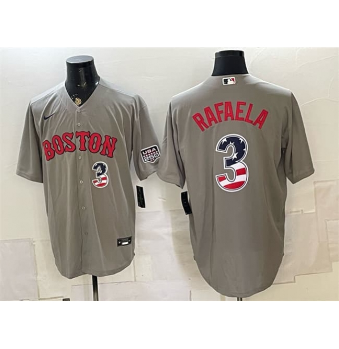 Men's Boston Red Sox #3 Ceddanne Rafaela Gray 2026 USA 250 Fourth of July Home Stitched Baseball Jersey