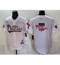 Men's Philadelphia Phillies Team Big Logo White 2026 All-Star & USA 250 Fourth of July Home Stitched Baseball Jersey