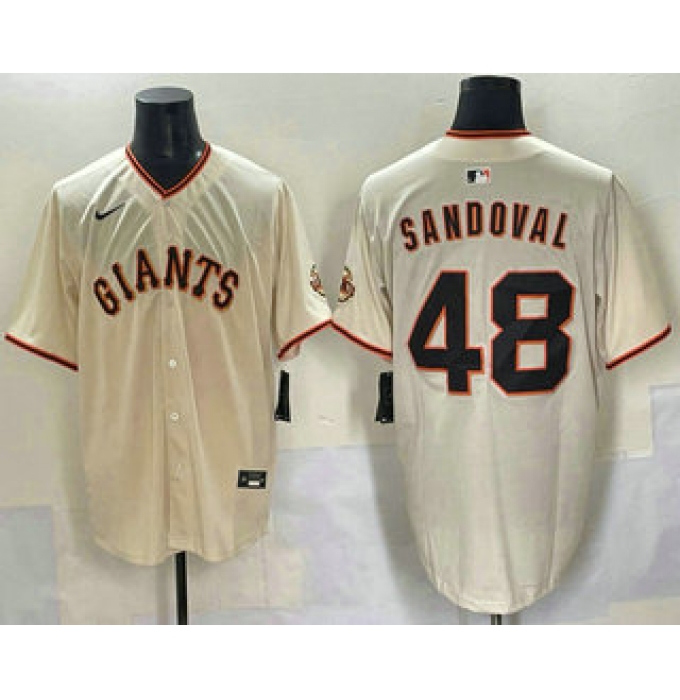 Men's San Francisco Giants #48 Pablo Sandoval Cream Limited Stitched Jersey