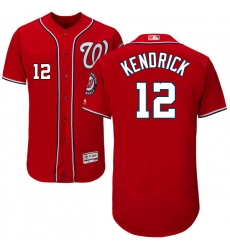 Men's Majestic Washington Nationals #12 Howie Kendrick Red Alternate Flex Base Authentic Collection MLB Jersey