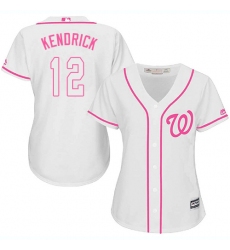 Women's Majestic Washington Nationals #12 Howie Kendrick Authentic White Fashion Cool Base MLB Jersey