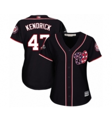 Women's Washington Nationals #47 Howie Kendrick Authentic Navy Blue Alternate 2 Cool Base 2019 World Series Bound Baseball Jersey