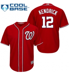 Youth Majestic Washington Nationals #12 Howie Kendrick Authentic Red Alternate 1 Cool Base MLB Jersey