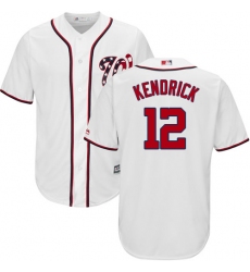 Youth Majestic Washington Nationals #12 Howie Kendrick Replica White Home Cool Base MLB Jersey