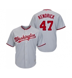 Youth Washington Nationals #47 Howie Kendrick Replica Grey Road Cool Base Baseball Jersey