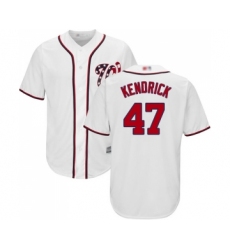 Youth Washington Nationals #47 Howie Kendrick Replica White Home Cool Base Baseball Jersey