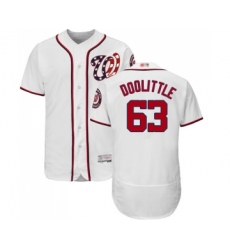 Men's Washington Nationals #63 Sean Doolittle White Home Flex Base Authentic Collection Baseball Jersey