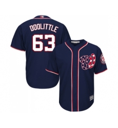 Youth Washington Nationals #63 Sean Doolittle Replica Navy Blue Alternate 2 Cool Base Baseball Jersey