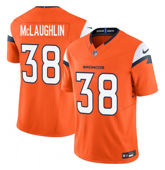 Men's Denver Broncos #38 Jaleel McLaughlin Orange 2025 F.U.S.E. Vapor Limited Football Stitched Jersey