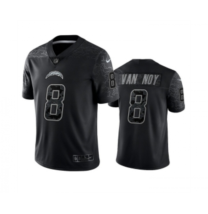 Men's Los Angeles Chargers #8 Kyle Van Noy Black Reflective Limited Stitched Football Jersey
