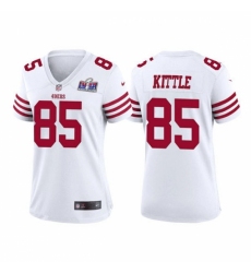Women's San Francisco 49ers #85 George Kittle White 2023 F U S E Vapor Untouchable Limited Stitched Football 2024 Super Bowl LVIII Jersey