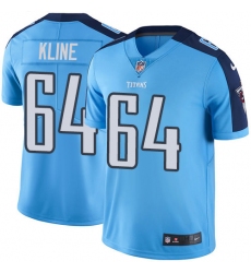 Men's Nike Tennessee Titans #64 Josh Kline Light Blue Team Color Vapor Untouchable Limited Player NFL Jersey