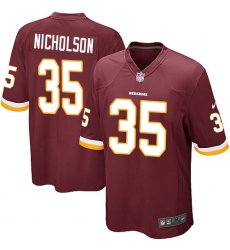 Men's Nike Washington Redskins #35 Montae Nicholson Game Burgundy Red Team Color NFL Jersey