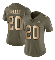 Women's Nike Washington Redskins #20 Rob Kelley Limited Olive/Gold 2017 Salute to Service NFL Jersey