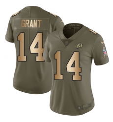 Women's Nike Washington Redskins #14 Ryan Grant Limited Olive/Gold 2017 Salute to Service NFL Jersey