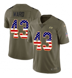 Youth Nike Tampa Bay Buccaneers #43 T.J. Ward Limited Olive/USA Flag 2017 Salute to Service NFL Jersey