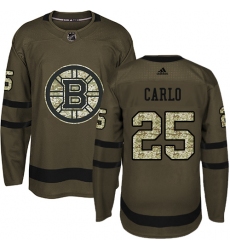 Men's Adidas Boston Bruins #25 Brandon Carlo Premier Green Salute to Service NHL Jersey