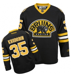 Men's Reebok Boston Bruins #35 Anton Khudobin Premier Black Third NHL Jersey