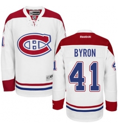 Youth Reebok Montreal Canadiens #41 Paul Byron Authentic White Away NHL Jersey