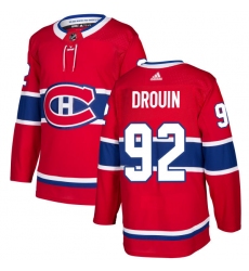 Men's Adidas Montreal Canadiens #92 Jonathan Drouin Premier Red Home NHL Jersey