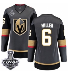 Women's Vegas Golden Knights #6 Colin Miller Authentic Black Home Fanatics Branded Breakaway 2018 Stanley Cup Final NHL Jersey