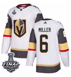 Youth Adidas Vegas Golden Knights #6 Colin Miller Authentic White Away 2018 Stanley Cup Final NHL Jersey