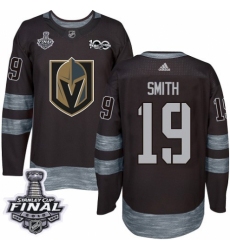 Men's Adidas Vegas Golden Knights #19 Reilly Smith Authentic Black 1917-2017 100th Anniversary 2018 Stanley Cup Final NHL Jersey