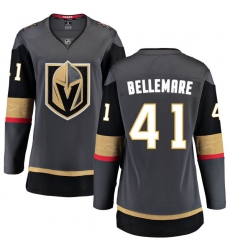 Women's Vegas Golden Knights #41 Pierre-Edouard Bellemare Authentic Black Home Fanatics Branded Breakaway NHL Jersey