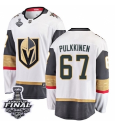 Men's Vegas Golden Knights #67 Teemu Pulkkinen Authentic White Away Fanatics Branded Breakaway 2018 Stanley Cup Final NHL Jersey