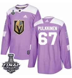 Youth Adidas Vegas Golden Knights #67 Teemu Pulkkinen Authentic Purple Fights Cancer Practice 2018 Stanley Cup Final NHL Jersey