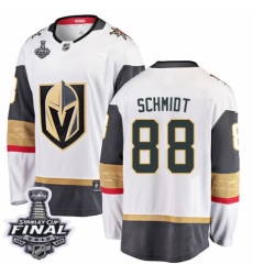Men's Vegas Golden Knights #88 Nate Schmidt Authentic White Away Fanatics Branded Breakaway 2018 Stanley Cup Final NHL Jersey