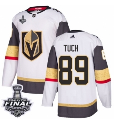 Men's Adidas Vegas Golden Knights #89 Alex Tuch Authentic White Away 2018 Stanley Cup Final NHL Jersey
