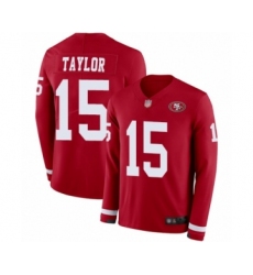 Men's San Francisco 49ers #15 Trent Taylor Limited Red Therma Long Sleeve Football Jersey