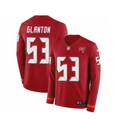 Men's Nike Tampa Bay Buccaneers #53 Adarius Glanton Limited Red Therma Long Sleeve NFL Jersey