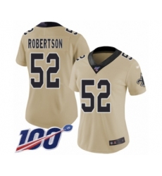 Women's New Orleans Saints #53 A.J. Klein Limited Gold Inverted Legend 100th Season Football Jersey