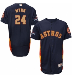 Men's Majestic Houston Astros #24 Jimmy Wynn Navy Blue Alternate 2018 Gold Program Flex Base Authentic Collection MLB Jersey