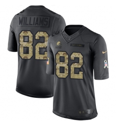 Men's Nike Cleveland Browns #82 Kasen Williams Limited Black 2016 Salute to Service NFL Jersey