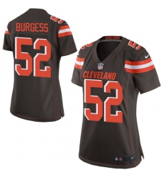 Women's Nike Cleveland Browns #52 James Burgess Game Brown Team Color NFL Jersey