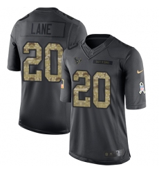 Youth Nike Houston Texans #20 Jeremy Lane Limited Black 2016 Salute to Service NFL Jersey