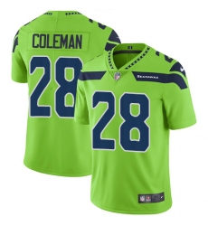 Youth Nike Seattle Seahawks #28 Justin Coleman Limited Green Rush Vapor Untouchable NFL Jersey