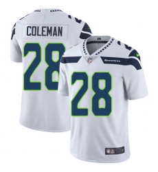 Youth Nike Seattle Seahawks #28 Justin Coleman White Vapor Untouchable Limited Player NFL Jersey