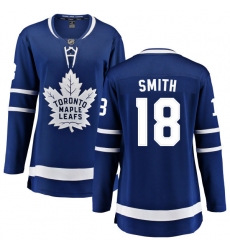 Women's Toronto Maple Leafs #18 Ben Smith Fanatics Branded Royal Blue Home Breakaway NHL Jersey