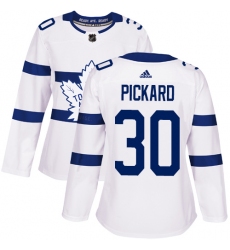 Women's Adidas Toronto Maple Leafs #30 Calvin Pickard Authentic White 2018 Stadium Series NHL Jersey