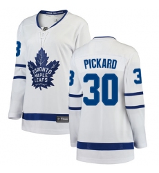 Women's Toronto Maple Leafs #30 Calvin Pickard Authentic White Away Fanatics Branded Breakaway NHL Jersey