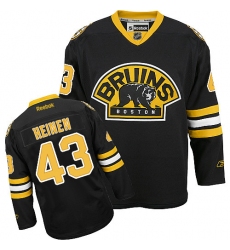 Men's Reebok Boston Bruins #43 Danton Heinen Authentic Black Third NHL Jersey